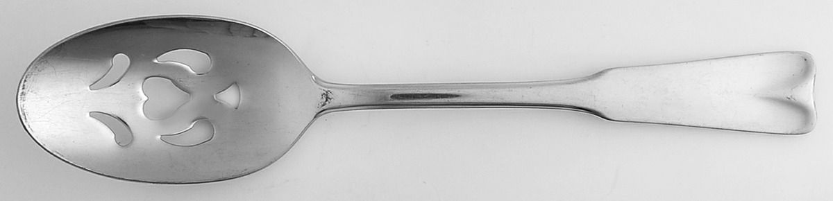 Modern Classic (Stainless, 1980, All Glossy) Pierced Tablespoon (Serving Spoon) by Lunt Silver-1