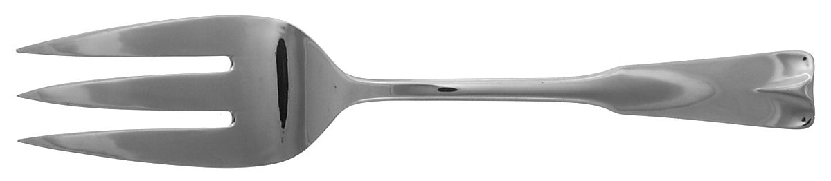 Modern Classic (Stainless, 1980, All Glossy) Large Solid Cold Meat Serving Fork by Lunt Silver-1