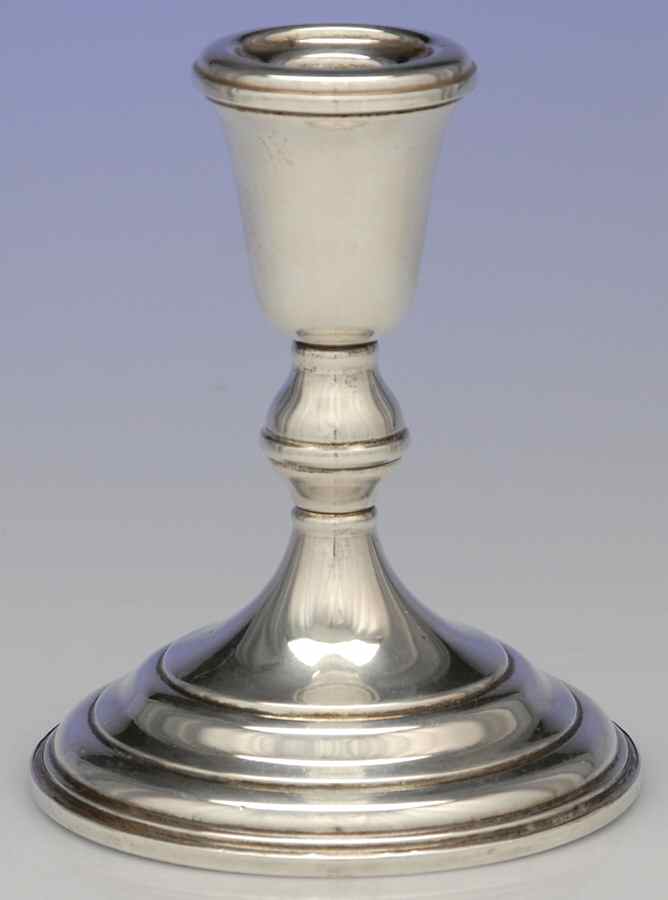 043 (Sterling, Hollowware) Weighted Console Candleholder by Lunt Silver-1