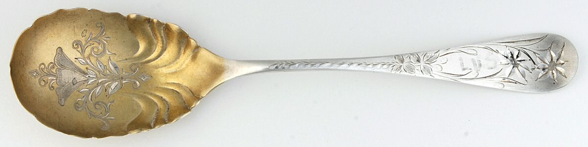 LUS44 (Sterling) Bright Cut Preserve Spoon by Lunt Silver-1