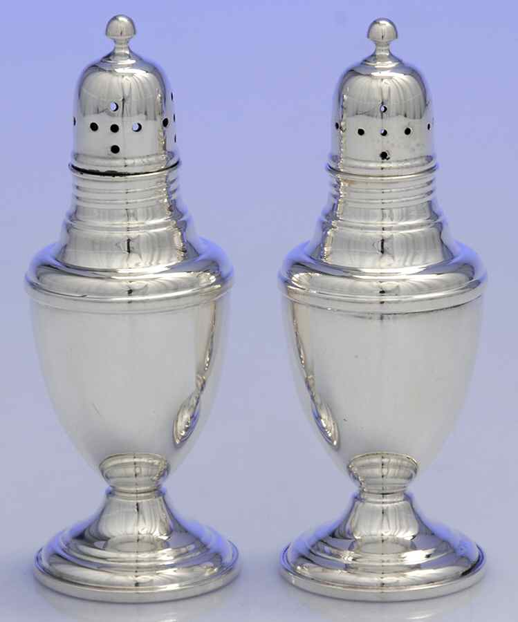 26 (Sterling, Hollowware) Weighted Salt and Pepper Set by La Pierre Silver-1