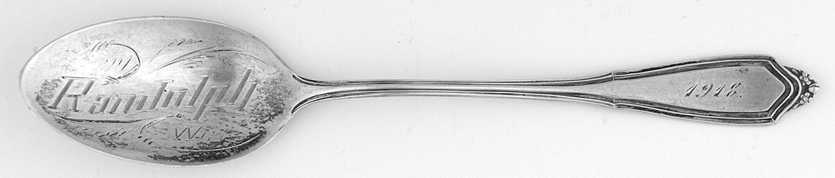 LUS46 (Sterling) Souvenir Spoon (Five O'Clock) by Lunt Silver-1