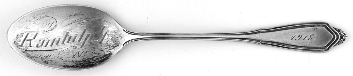 LUS46 (Sterling) Souvenir Spoon (Five O'Clock Spoon) by Lunt Silver-1