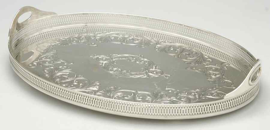2200 (Silverplate, Hollowware) 18" Gallery Tray by Lawrence B Smith -1