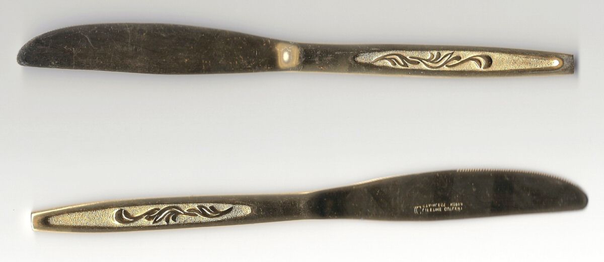 LCU90 (Gold Electroplate) Modern Solid Knife by Lifetime-1