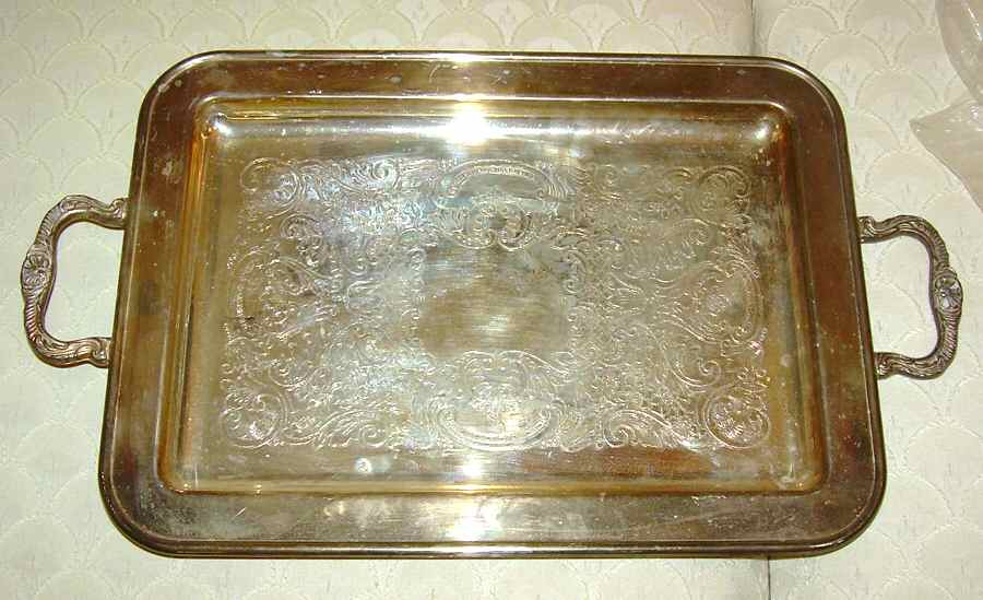 Silverplate Hollowware Silverplate Waiter Tray by Leonard Silver Mfg Co-1