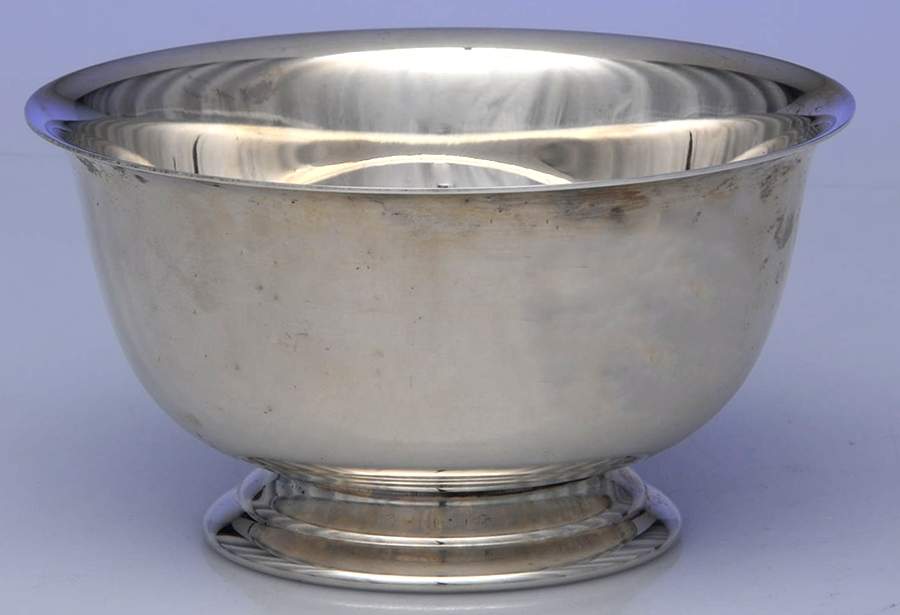 M-5 (Silverplate, Hollowware) Silverplate Paul Revere Bowl by Lunt Silver-1