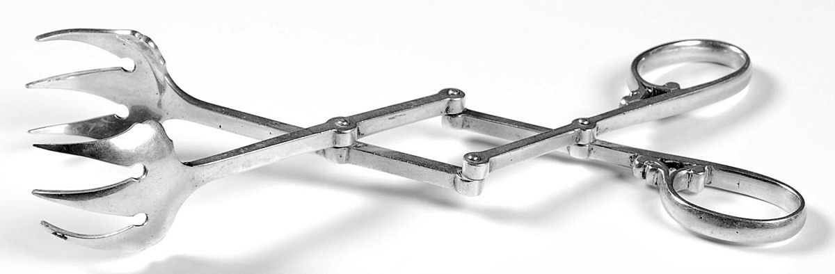 2232-1(Sterling) Large Ice Serving Tongs with Claw Tips by Lebkuecher & Co-1