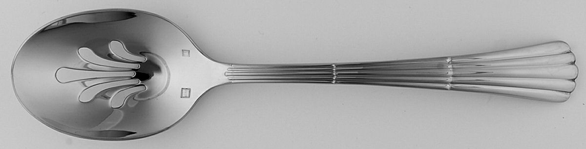 Nassau (Stainless) Pierced Tablespoon (Serving Spoon) by Lunt Silver-1