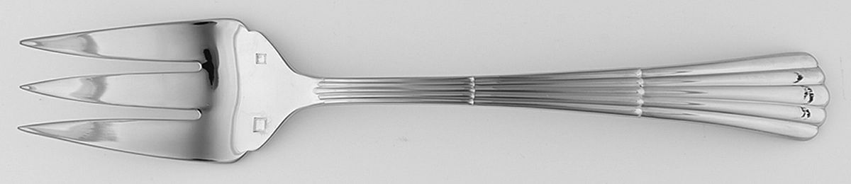 Nassau (Stainless) Large Solid Cold Meat Serving Fork by Lunt Silver-1
