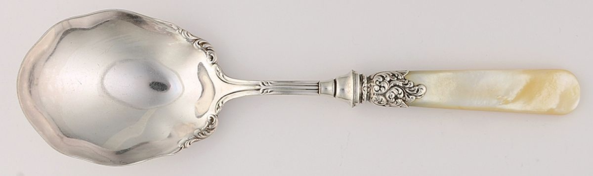 Pearl Handle Flatware 18 (Sterling) Pearl Handle Berry Casserole Spoon by Landers, Frary & Clark-1