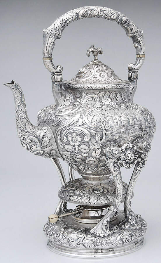 Landscape (Sterling, Hollowware) Kettle, Stand & Burner by Loring Andrews-1