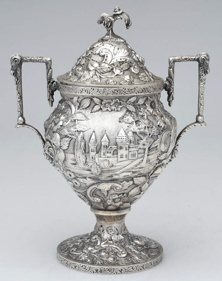 Landscape (Sterling, Hollowware) Sugar Bowl & Lid by Loring Andrews-1