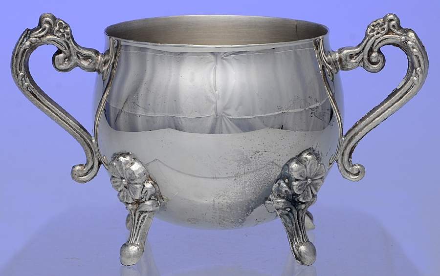 LEO8 (Silverplate, Hollowware) Sugar Bowl No Lid by Leonard Silver Mfg Co-1