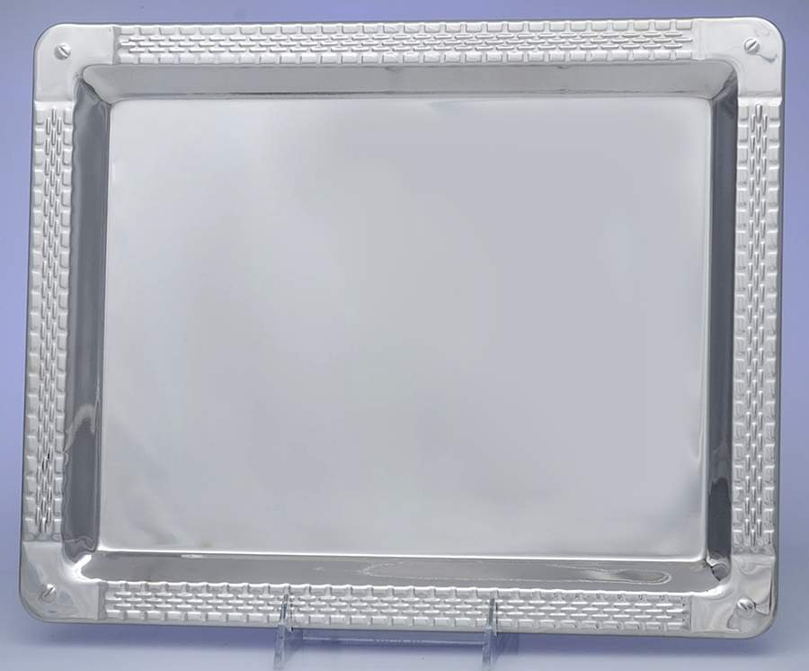 Watchband (Silverplate, Hollowware) 13" Rectangular Tray by Ralph Lauren Flatware-1