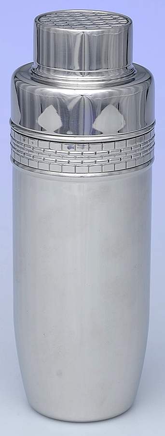 Watchband (Silverplate, Hollowware) Cocktail Shaker with Lid by Ralph Lauren Flatware-1