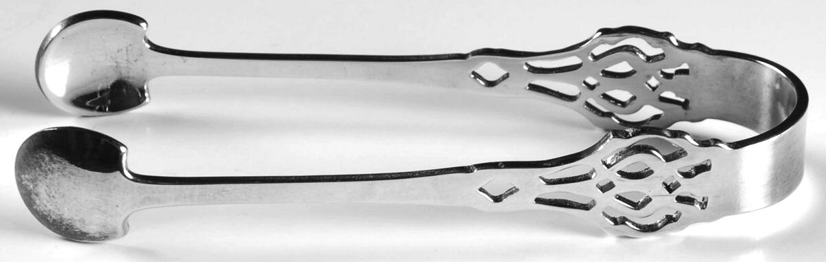 Chippendale (Silverplate) Bon Bon Tongs by Lunt Silver-1
