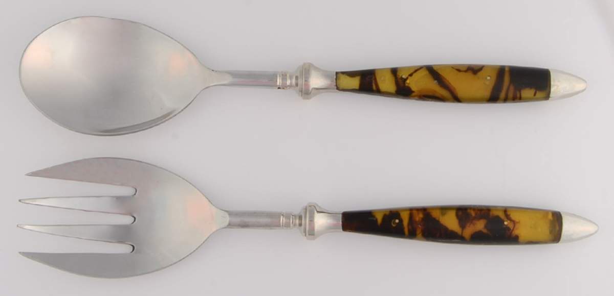 Wentworth Tortoise (Nickelplate, Hollowware) (2 Pc) Solid Salad Set by Ralph Lauren Flatware-1