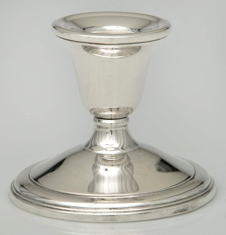 47 (Sterling, Hollowware) Weighted Console Candleholder by La Pierre Silver-1