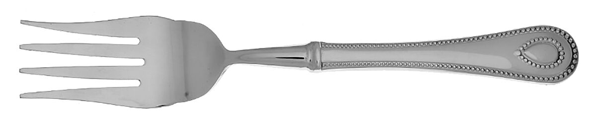 French Perle (Stainless) Cold Meat Fork Large, Stainless Tines HC by Lenox-1