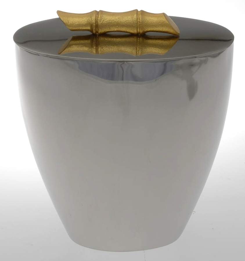 Bambou (Silverplate, Hollowware) Ice Bucket & Lid by L'Objet-1