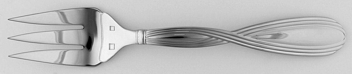 Overture (Stainless) Medium Solid Cold Meat Serving Fork by Lunt Silver-1