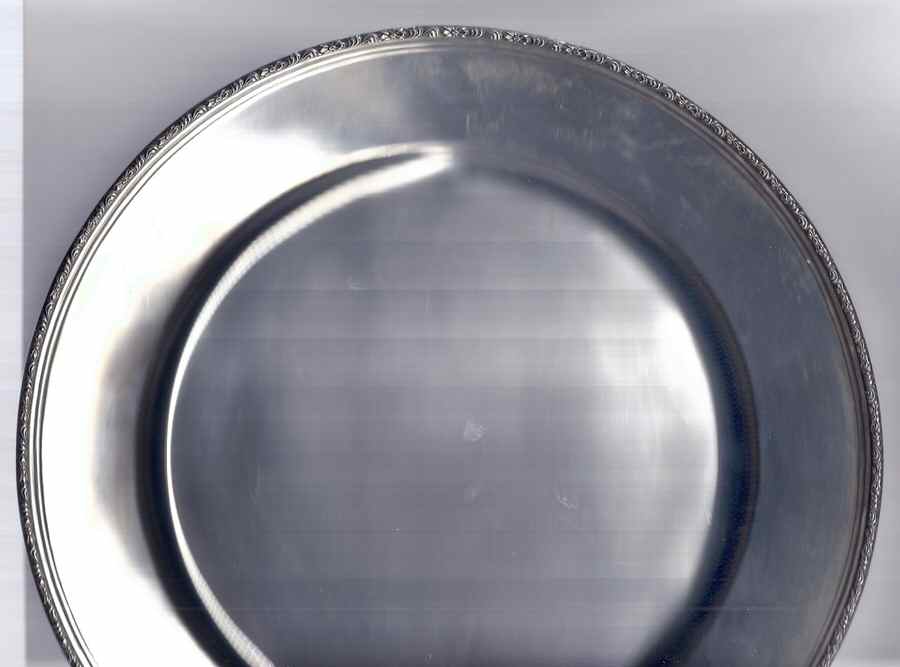 William & Mary (Sterling, Hollowware)  10" Dinner Plate by Lunt Silver-1