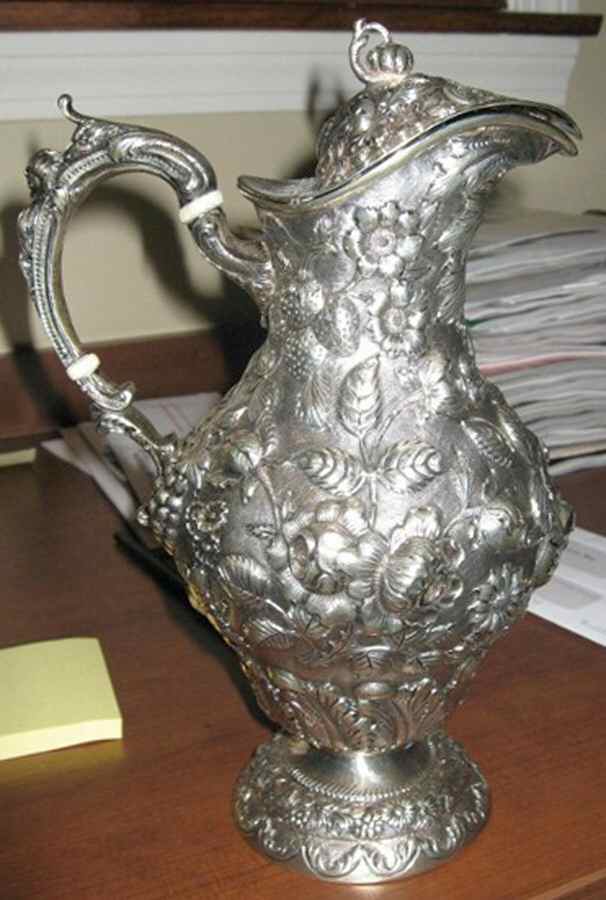 Repousse (Sterling, Hollowware) Ewer & Lid by Loring Andrews-1