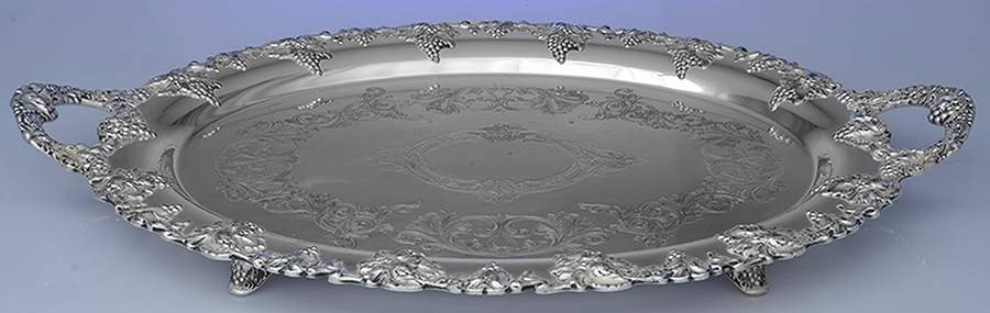 507E (Silverplate, Hollowware) Large Silverplate Waiter Tray by Lawrence B Smith -1
