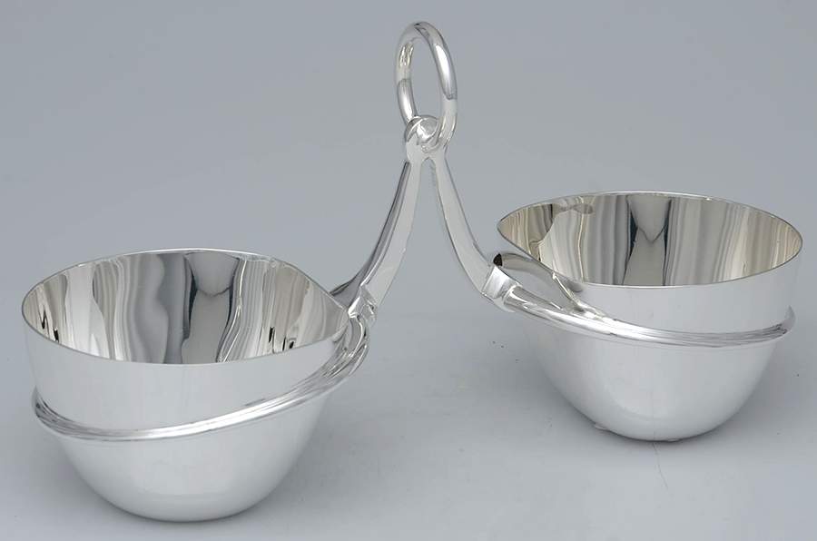 Wentworth (Silverplate, Hollowware) 2 Section Nut Serving Bowl by Ralph Lauren Flatware-1
