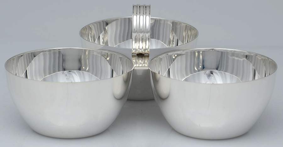 Montgomery (Silverplate, Hollowware) 3 Section Nut Serving Bowl by Ralph Lauren Flatware-1