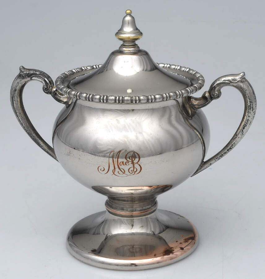 LMN4 (Silverplate, Hollowware) Sugar Bowl & Lid by Lehman Bros Silver-1