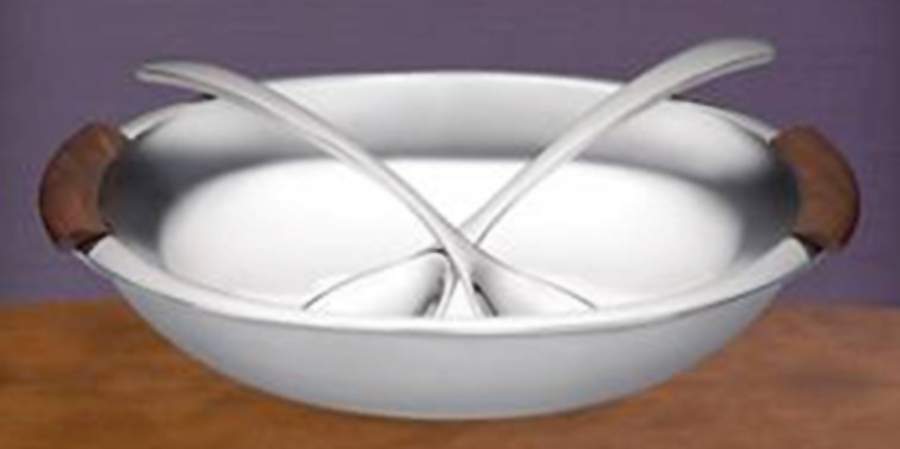 Urban Accents (Aluminum, Hollowware) Salad Set-3pc (Bowl & Servers) by Lenox-1