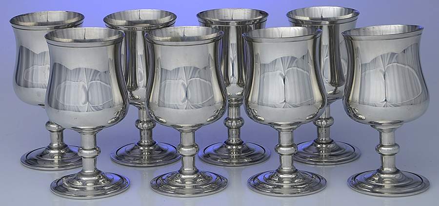 P240 (Pewter, Hollowware) Water Goblet - Set of 8 by Lunt Silver-1