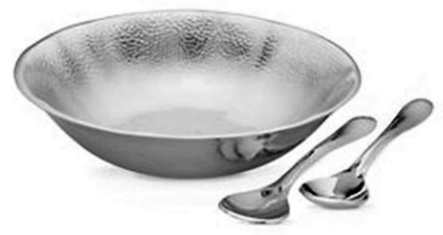Stony Creek (Aluminum, Hollowware) Salad Set-3pc (Bowl & Servers) by Lenox-1