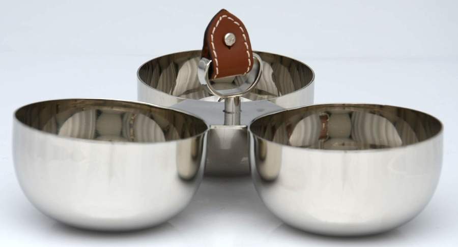 Preston (Stainless, Hollowware) 3 Section Nut Serving Bowl by Ralph Lauren Flatware-1