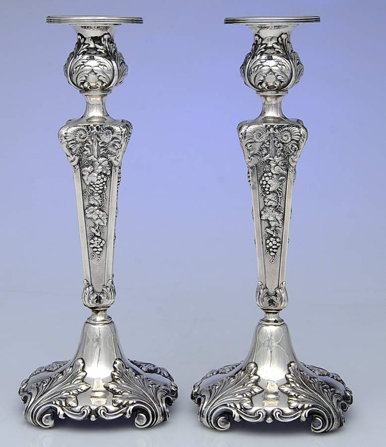 LPS4 (Sterling, Hollowware) Pair of Weighted Candlesticks by La Pierre Silver-1
