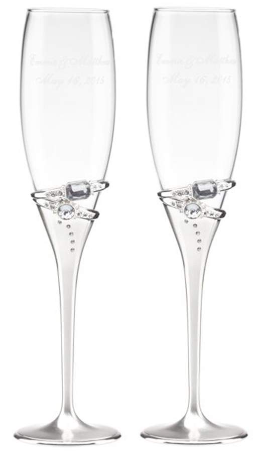 Wedding Rings (Metal, Hollowware) Champagne Flute - Set of 2 by Lenox-1