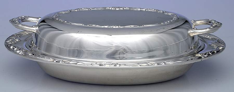 Silverplate Hollowware Double Vegetable Bowl by Lehman Bros Silver-1