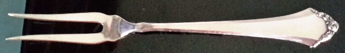 LWS4 (Sterling) Small Steak Carving Fork, Silverplate Prongs by Lutz & Weiss-1