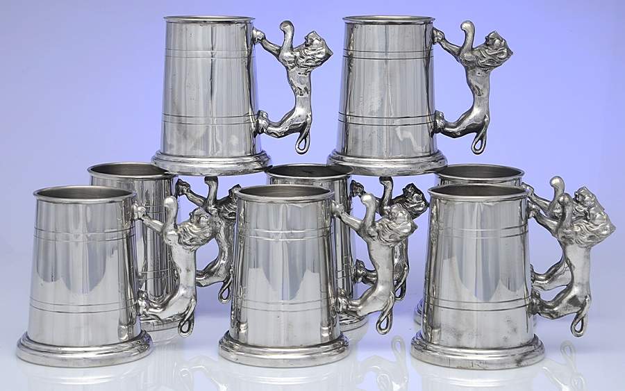 IP44 (Pewter, Hollowware) Tankard - Set of 8 by Lunt Silver-1