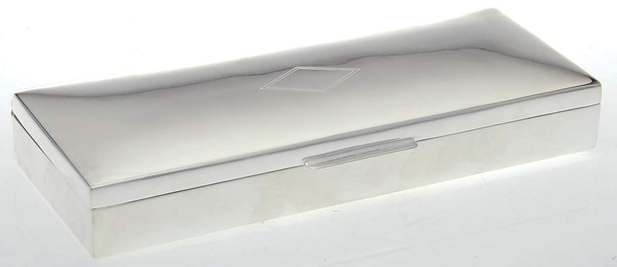 Cherrington (Silverplate, Hollowware) 9" Wood Interior Rectangular Box & Lid by Ralph Lauren Flatware-1