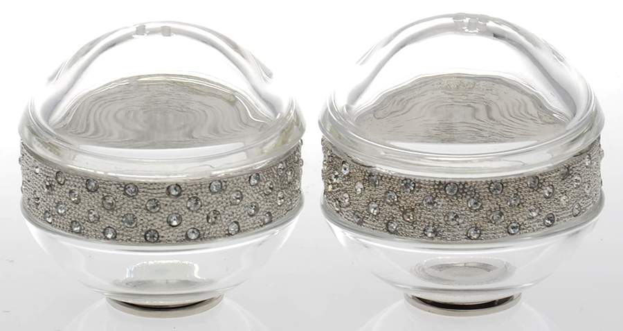 Pave (Platinum Plated, Hollowware) Salt & Pepper Set by L'Objet-1