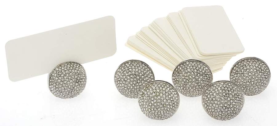 Pave (Platinum Plated, Hollowware) Place Card Holder (Set of 6) by L'Objet-1