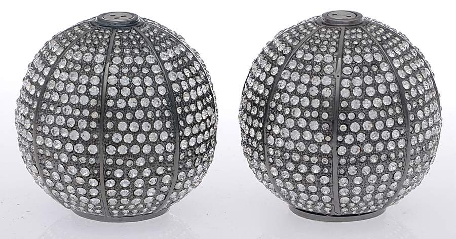 Pave (Platinum Plated, Hollowware) Salt & Pepper Set by L'Objet-1
