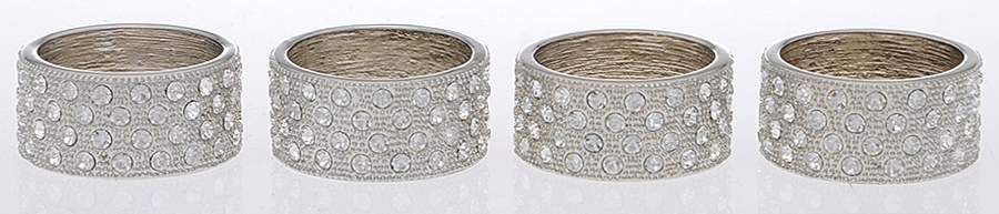 Pave (Platinum Plated, Hollowware) Napkin Ring - Set of 4 by L'Objet-1