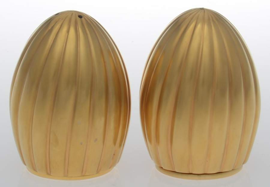 Carrousel (Gold Electroplate, Hollowware) Salt and Pepper Set by L'Objet-1