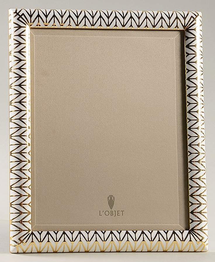 Chevron (Gold Electroplate, Hollowware) Frame Holds 8" X 10" by L'Objet-1