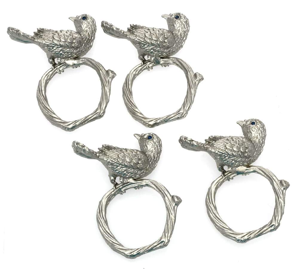 Platinum Plated Hollowware Napkin Ring - Set of 4 by L'Objet-1