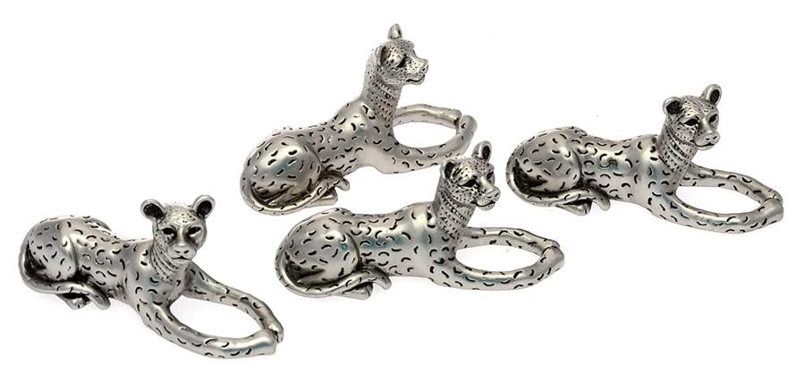 Platinum Plated Hollowware Napkin Ring - Set of 4 by L'Objet-1